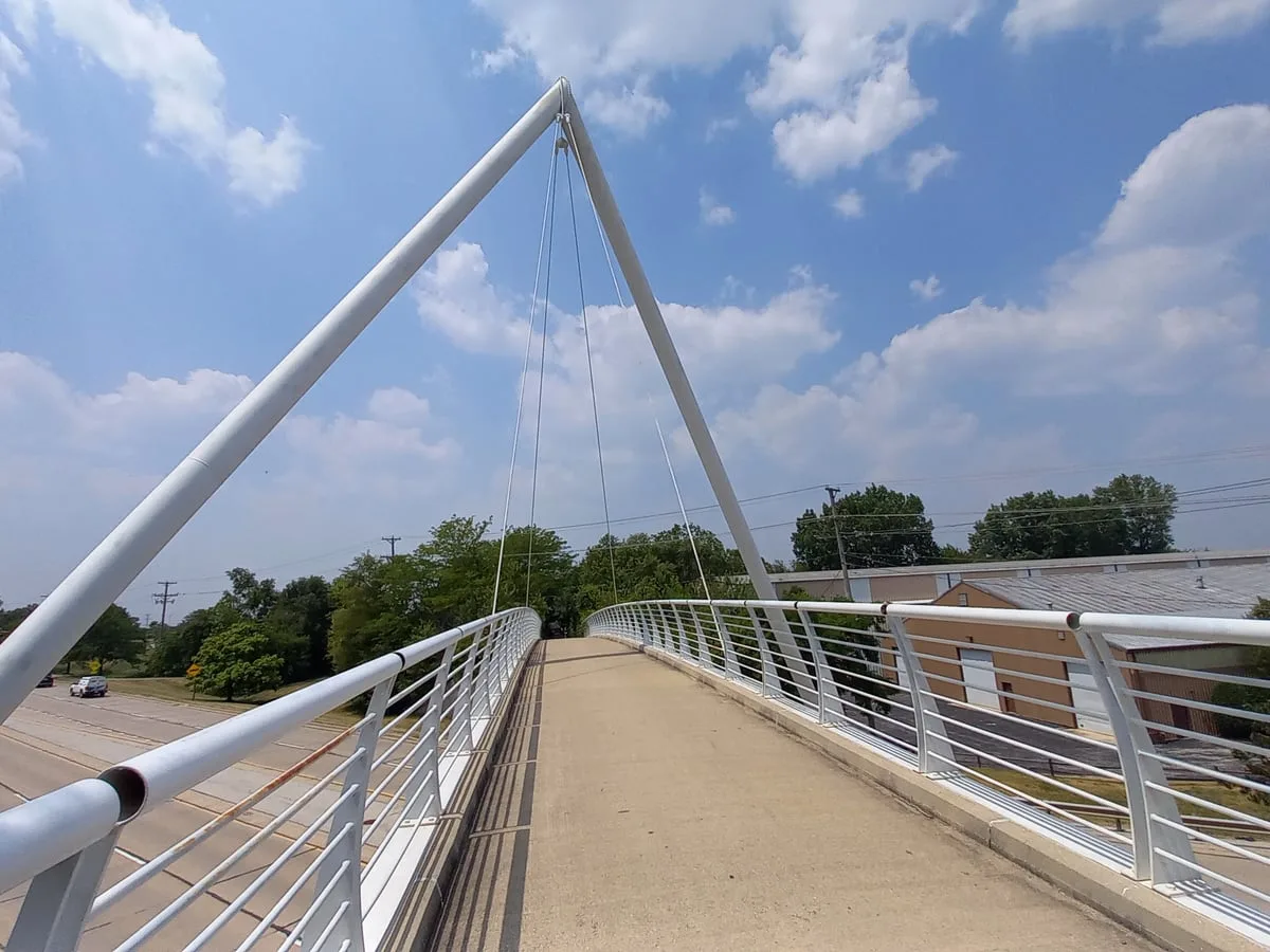 Old Plank Road Trail pedestrian bridge above LaGrange Road in Frankfort, IL