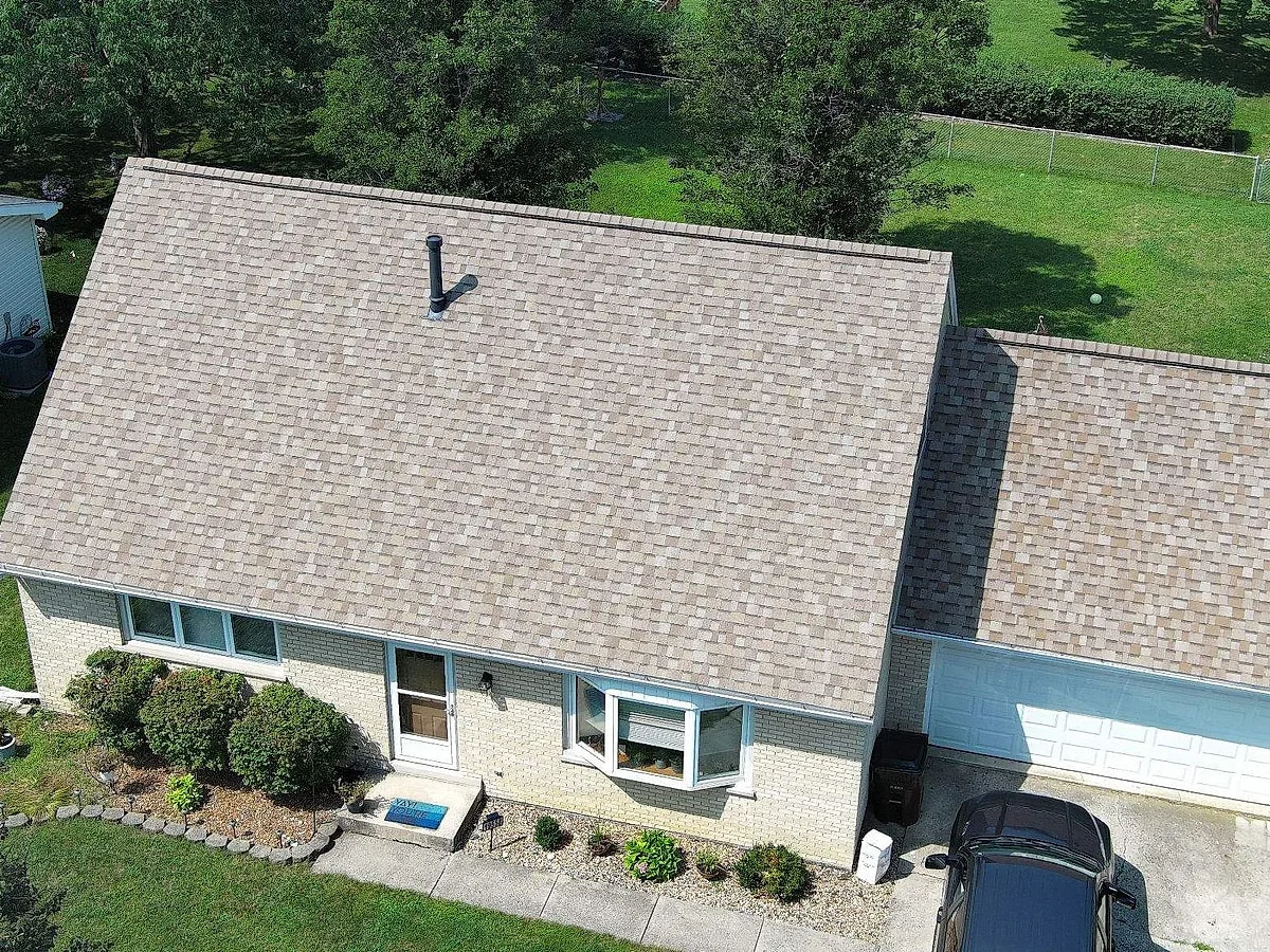 Mansmith Mokena home with new Owens Corning Duration Sandcastle architectural shingle roof