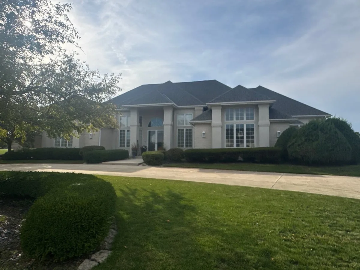 The Callahans' Monee home before microburst-driven full exterior restoration